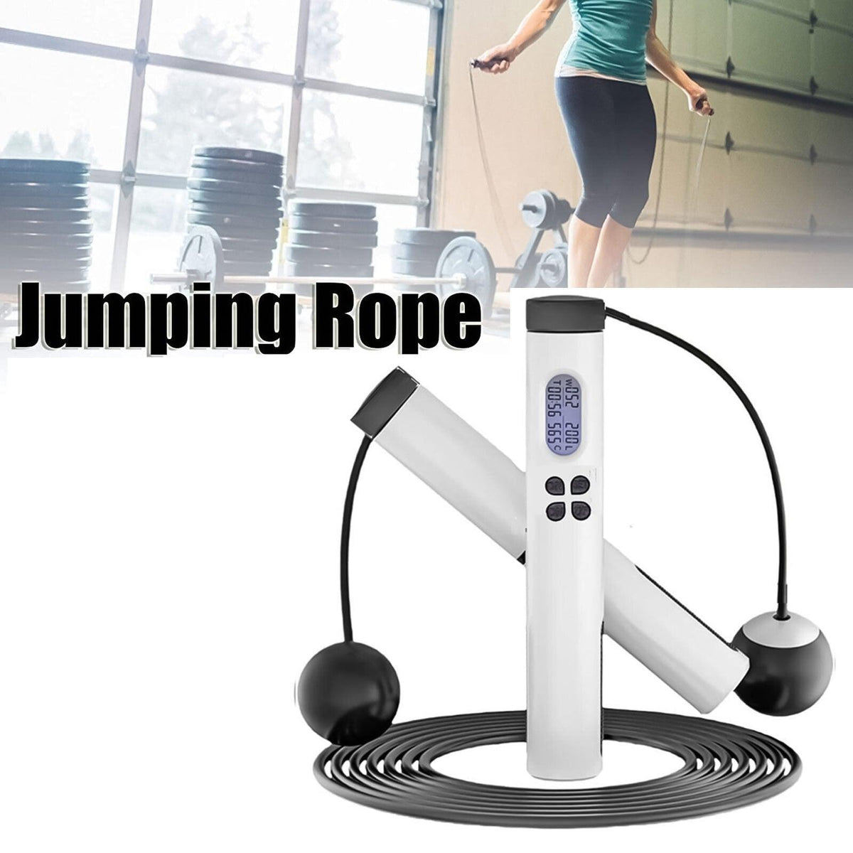 Smart Skipping Rope - Intelligent Smart Skipping Rope UK Smart Digital LCD Wireless Jump Skipping Rope GYM Fitness Exercise & Fitness - Tophatter Daily Deals
