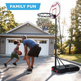 Portable Basketball Stand - Junior Height Adjustable Basketball Hoop, Free Standing Portable Basketball Stand for Kids I Hoop height adjustable 165cm to 205cm Sports - Tophatter Daily Deals