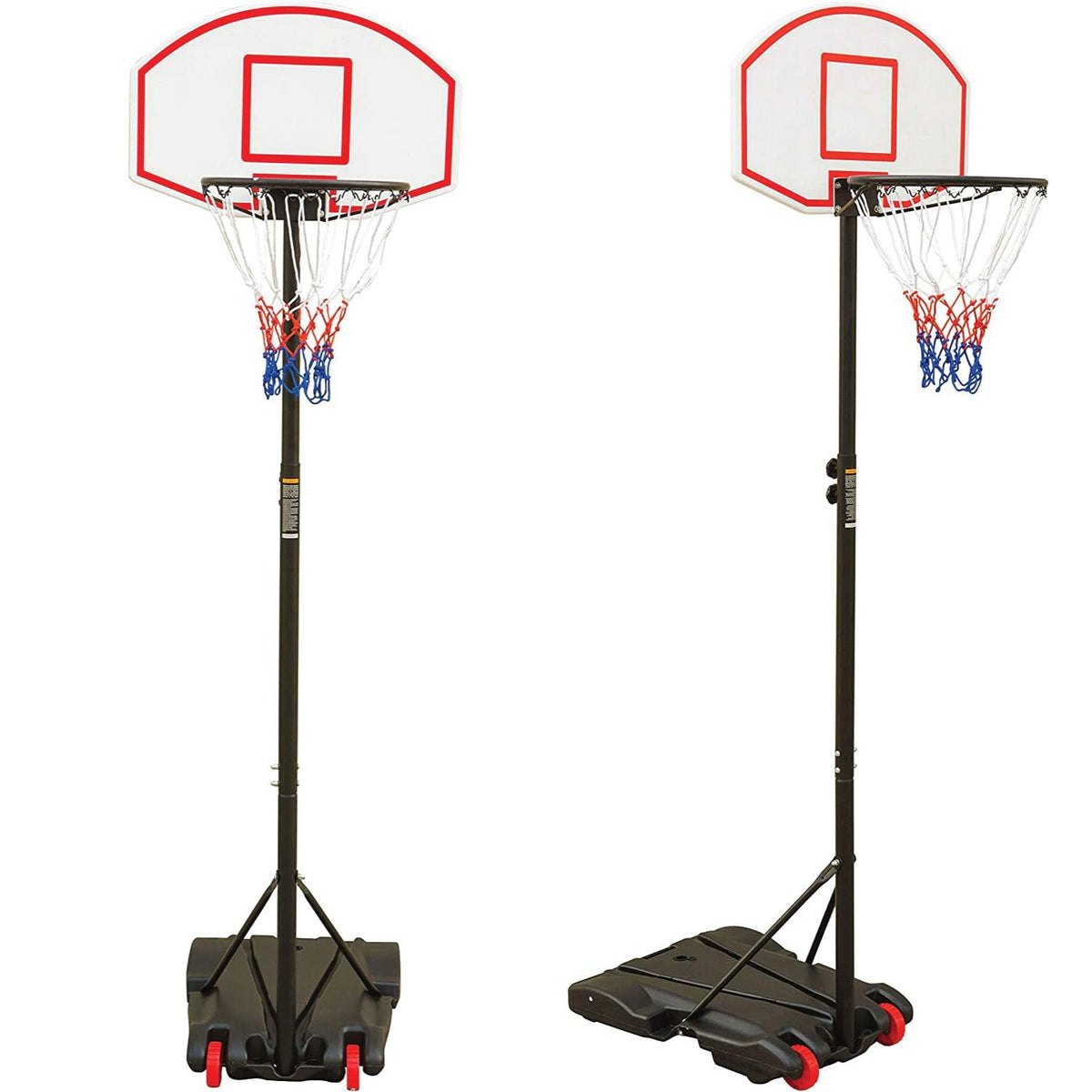 Portable Basketball Stand - Junior Height Adjustable Basketball Hoop, Free Standing Portable Basketball Stand for Kids I Hoop height adjustable 165cm to 205cm Outdoor Basketball Set Sports - Tophatter Daily Deals