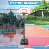 Portable Basketball Stand - Junior Height Adjustable Basketball Hoop, Free Standing Portable Basketball Stand for Kids I Hoop height adjustable 165cm to 205cm Sports - Tophatter Daily Deals
