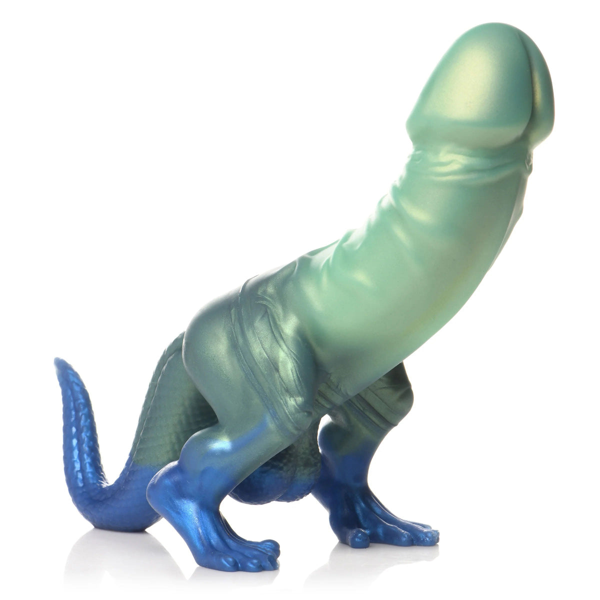 Jurassic Cock Dinosaur Silicone Dildo (Green) – 5 Inch Insertable Thick Curved Dildo > Dildos > Fantasy - Tophatter Daily Deals