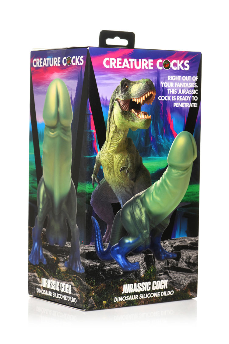 Jurassic Cock Dinosaur Silicone Dildo (Green) – 5 Inch Insertable Thick Curved Dildo > Dildos > Fantasy - Tophatter Daily Deals