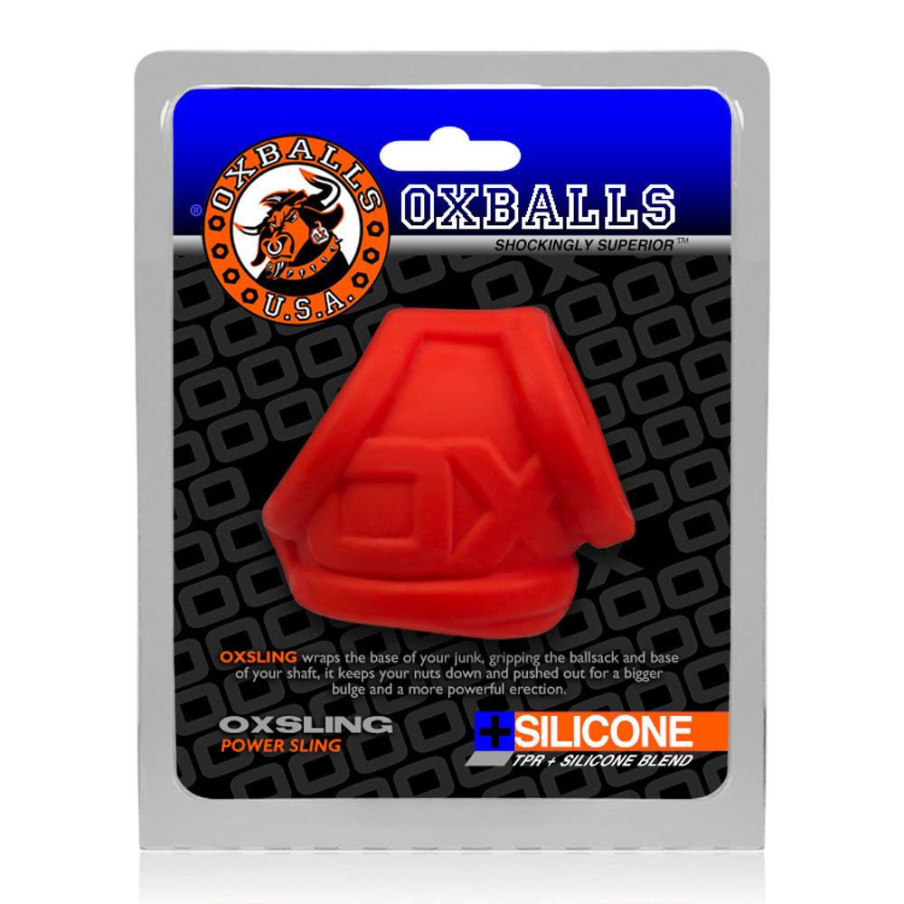 OxBalls Oxsling (Red Ice) Silicone Power Sling – Durable Silicone Cock Sling > Cock Ring > Sling - Tophatter Daily Deals