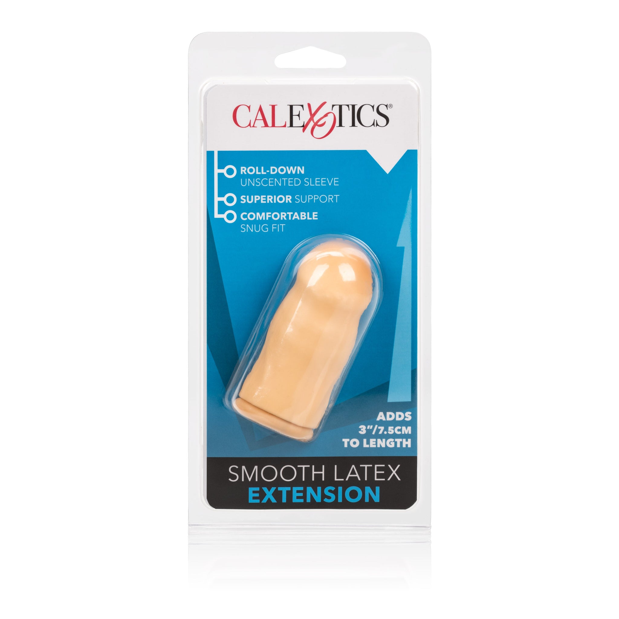 Smooth 3 Inch Ivory Latex Penis Extension with Roll Down Sleeve > Sex Toys For Men > Penis Sleeves - Tophatter Daily Deals