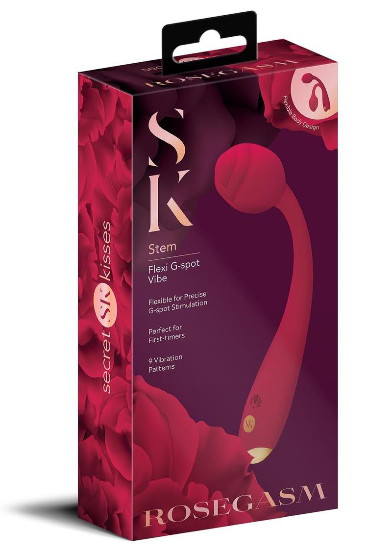 Rosegasm Long Stem Flexible G-Spot Vibrator with Rosebud Design in Red > Sex Toys For Ladies > Rose Stimulators - Tophatter Daily Deals