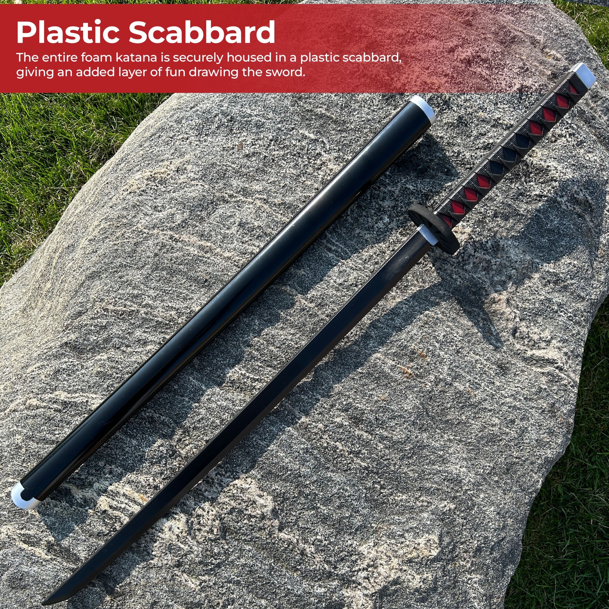 Kamado Tanjiro Demon Slayer Foam Katana Sword With Scabbard Swords - Tophatter Daily Deals