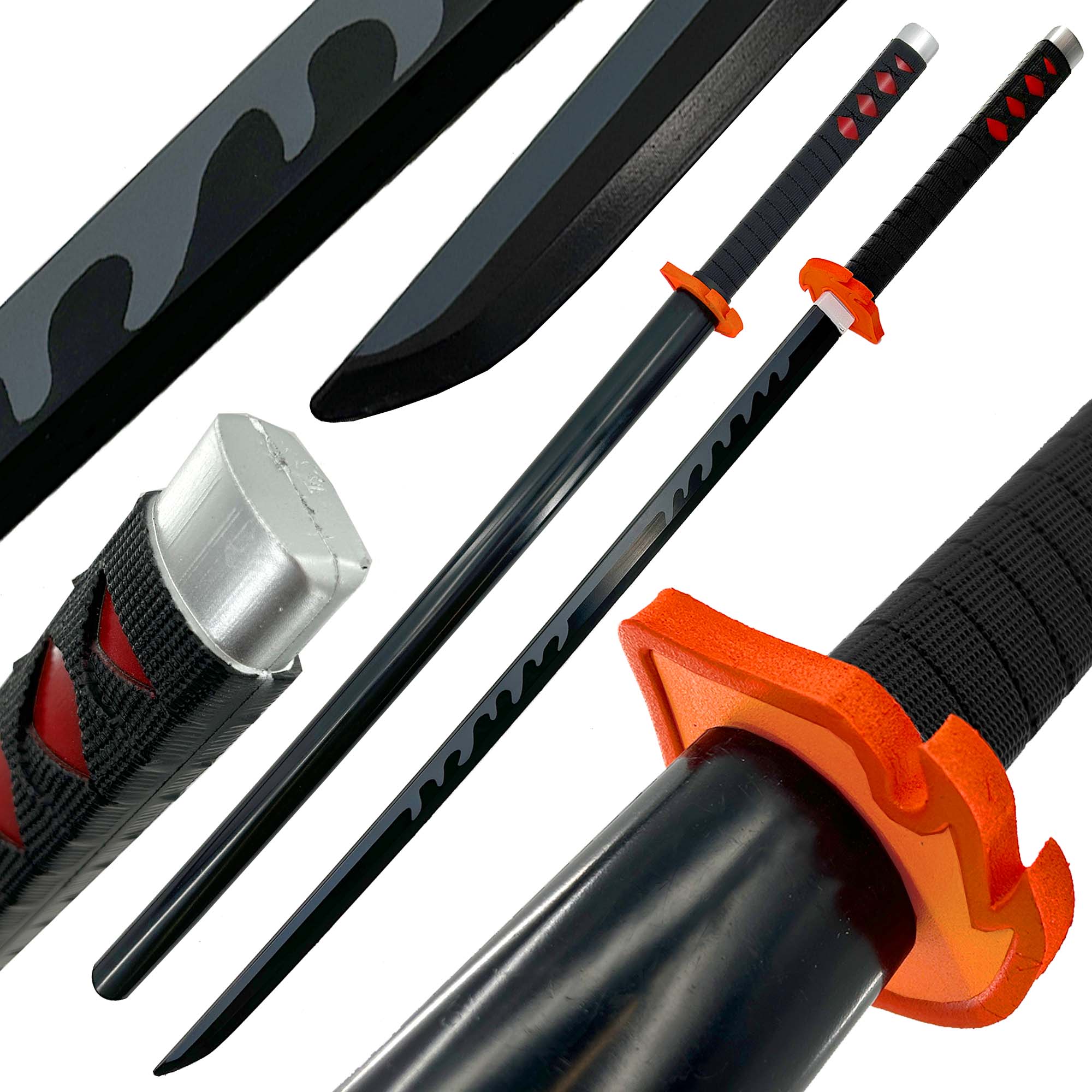 Kamado Tanjiro Flame Guard Demon Slayer Foam Katana Sword With Scabbard Swords - Tophatter Daily Deals
