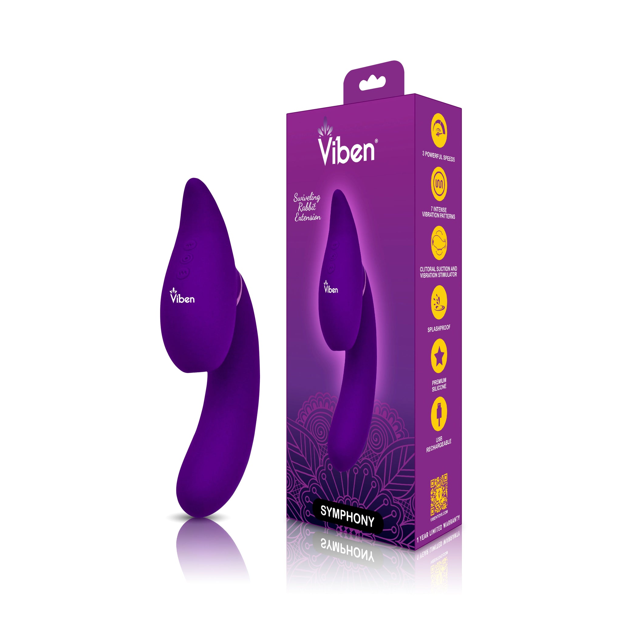 Symphony 21 Mode Swivel Suction Head Triple Motor Vibrator > Vibrators > Ladies > Rabbit - Tophatter Daily Deals