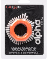 Alpha Liquid Silicone Sexagon Ring Orange Stretchy Comfortable Enhancer > Cock Ring > Single - Tophatter Daily Deals