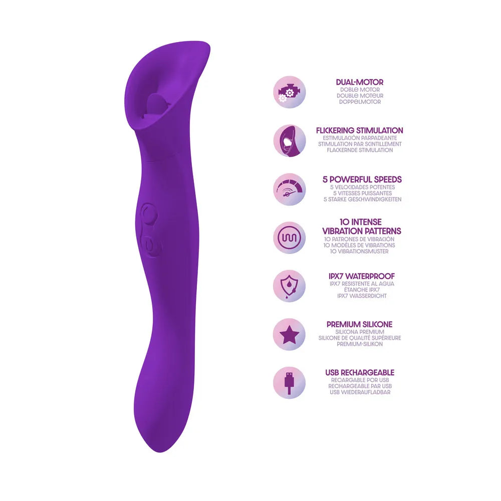 Petallux (Purple) – Dual-Ended Clitoral Stimulator > Sex Toys For Ladies > Clitoral Vibrators and Stimulators - Tophatter Daily Deals