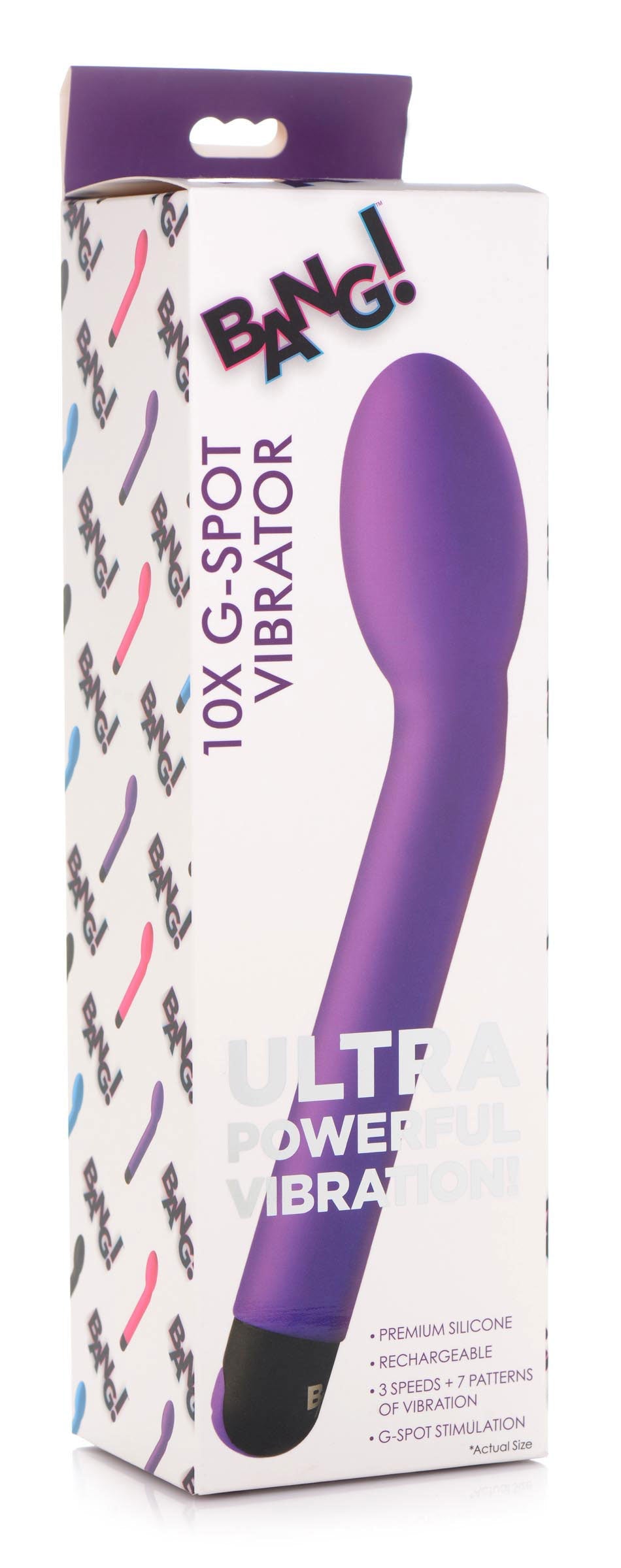 Bang 10X G-Spot Vibrator Purple 8.2 Inches with 3 Speeds and 7 Vibration Patterns > Sex Toys For Ladies > G-Spot Vibrators - Tophatter Daily Deals