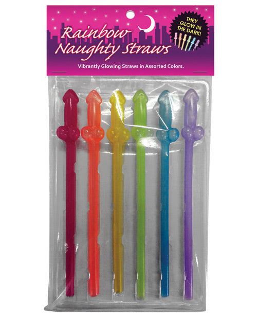 Naughty Glow in the Dark Rainbow Straws Party Supplies - Tophatter Daily Deals