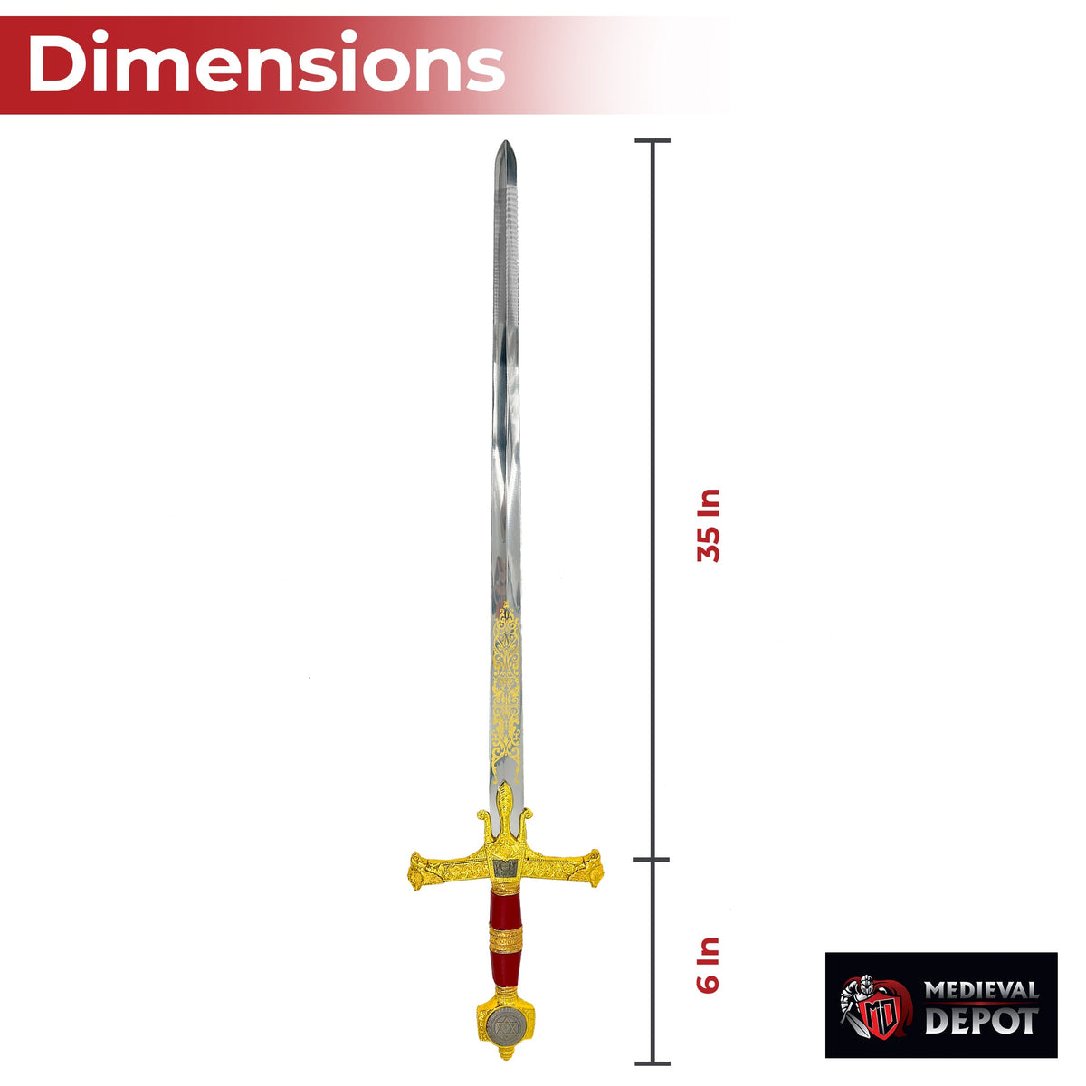 King Solomon Great Sword Red swords - Tophatter Daily Deals
