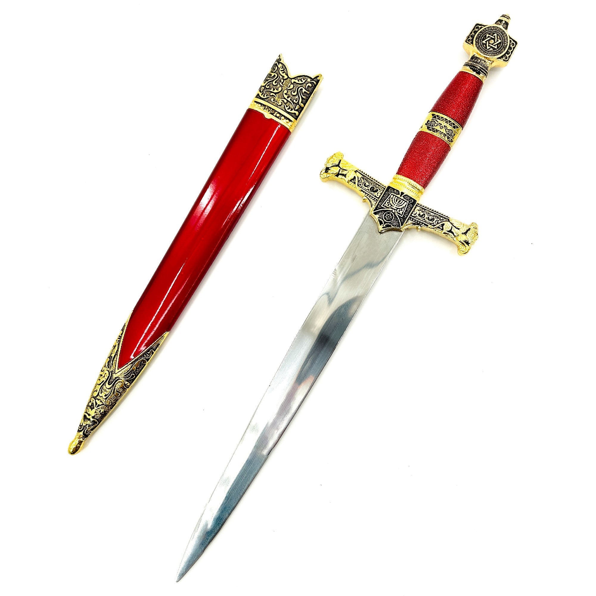 King Solomon Medieval Crusader Dagger Red historical period - Tophatter Daily Deals