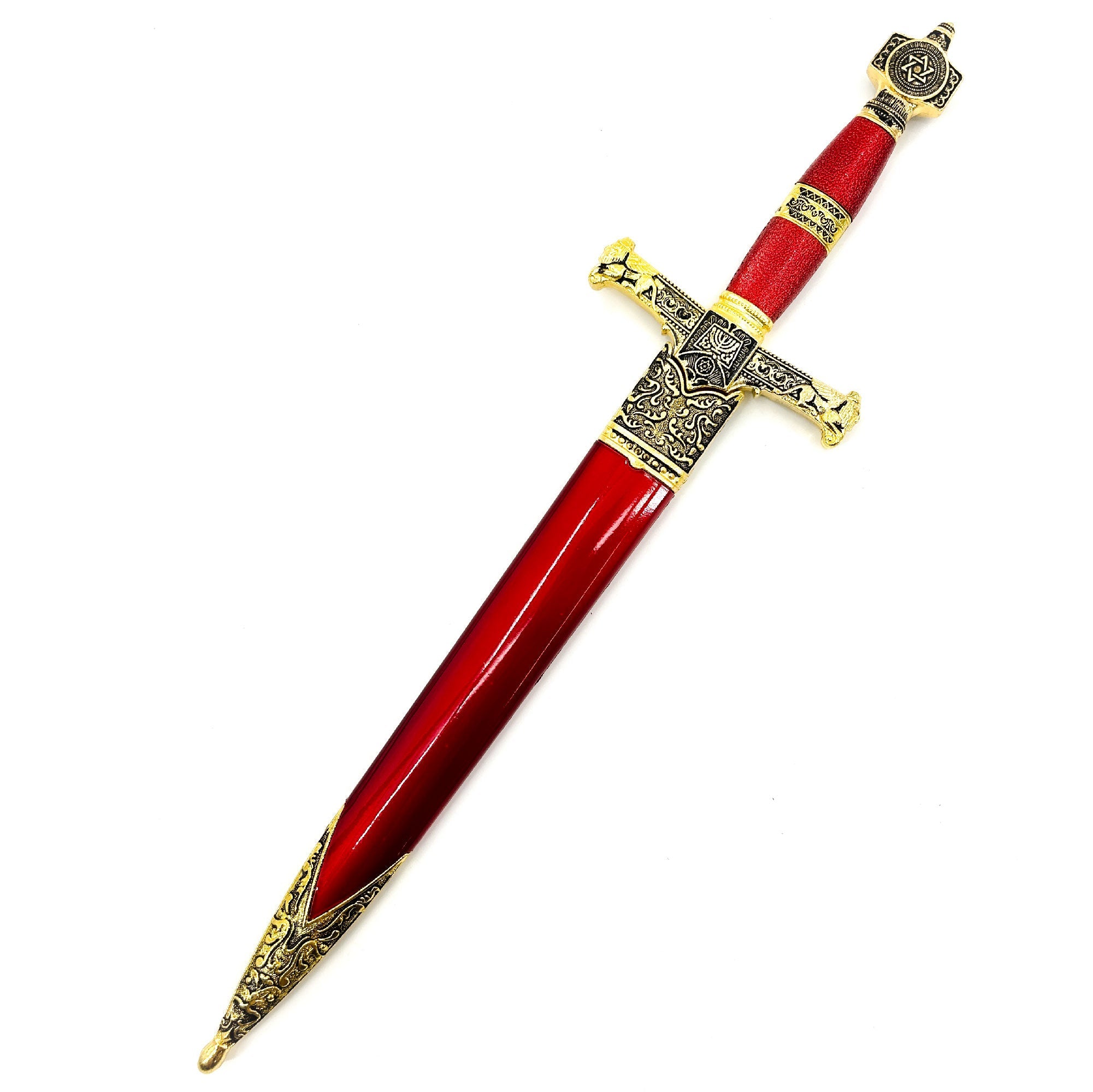 King Solomon Medieval Crusader Dagger Red historical period - Tophatter Daily Deals