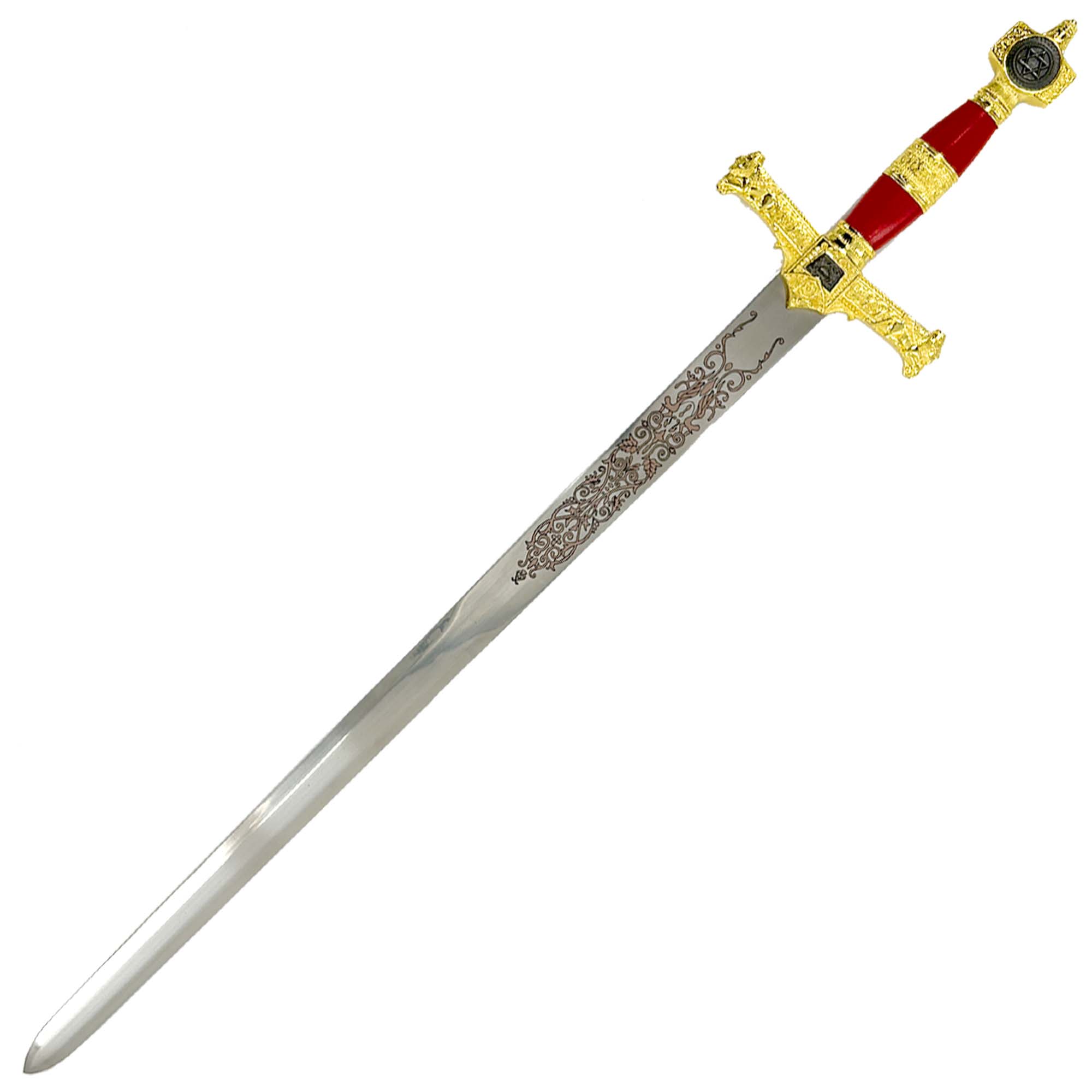 King Solomon Short Sword Majestic Red and Gold Edition Swords - Tophatter Daily Deals
