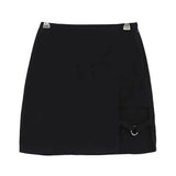 KLV Women Summer Harajuku Sexy Irregular High Waist Bandage Skirt Female Black Gothic Mini Bodycon Short Skirt Slim Clubwear - Tophatter Daily Deals