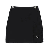KLV Women Summer Harajuku Sexy Irregular High Waist Bandage Skirt Female Black Gothic Mini Bodycon Short Skirt Slim Clubwear - Tophatter Daily Deals