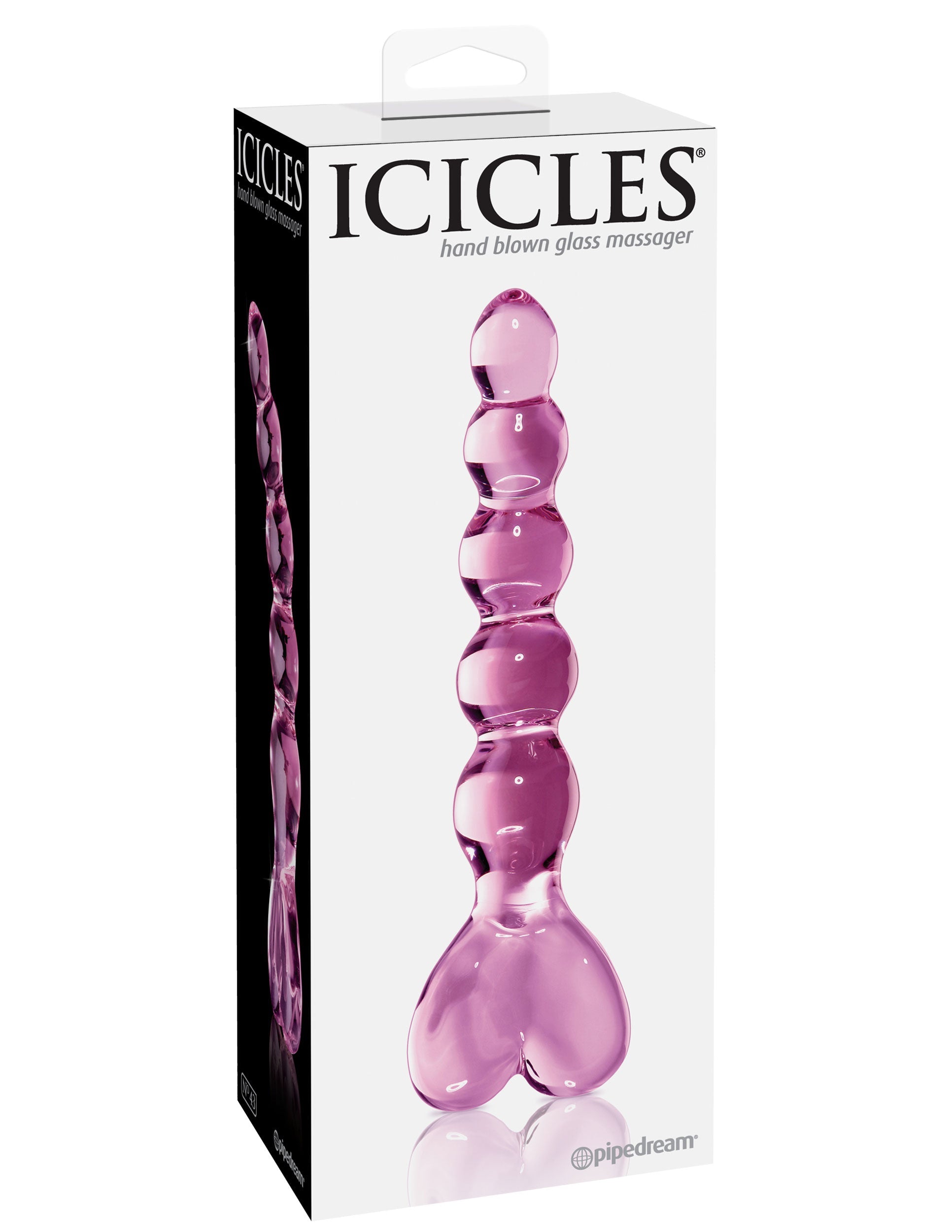 Icicles Pink Glass Massager with Heart Handle > Glass > Dildos - Tophatter Daily Deals