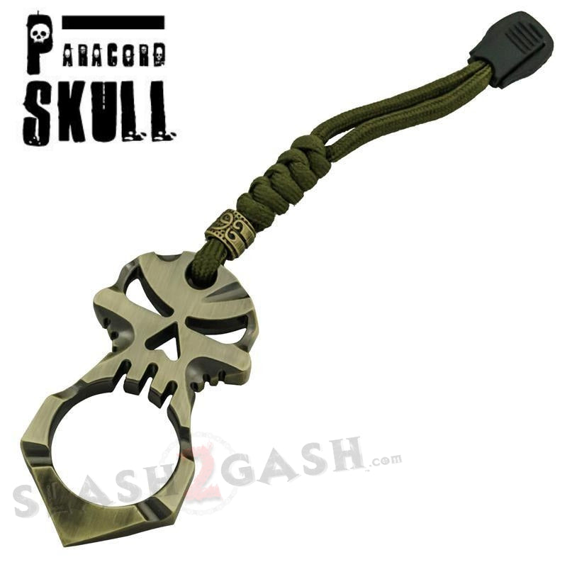One Finger Skull Knuckle Paracord Self Defense Keychain - Bronze SD-KeyChain - Tophatter Daily Deals