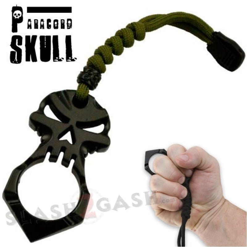 One Finger Skull Knuckle Paracord Self Defense Keychain - 9 Colors Black SD-KeyChain - Tophatter Daily Deals