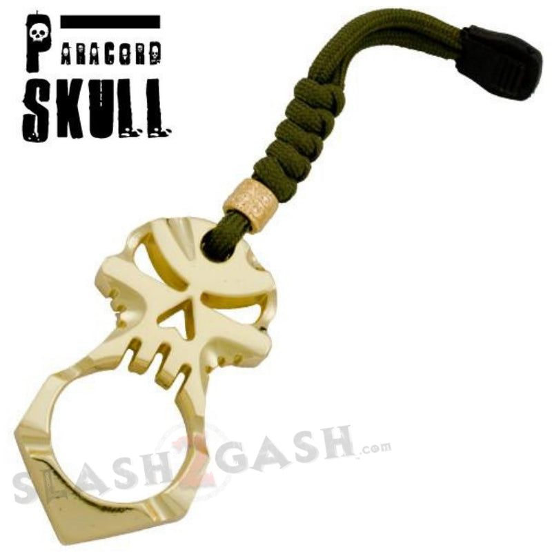One Finger Skull Knuckle Paracord Self Defense Keychain - Gold SD-KeyChain - Tophatter Daily Deals