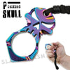 One Finger Skull Knuckle Paracord Self Defense Keychain - Rainbow SD-KeyChain - Tophatter Daily Deals