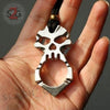 One Finger Skull Knuckle Paracord Self Defense Keychain - Silver SD-KeyChain - Tophatter Daily Deals