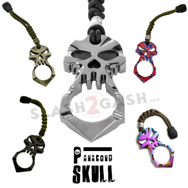 One Finger Skull Knuckle Paracord Self Defense Keychain - 9 Colors SD-KeyChain - Tophatter Daily Deals
