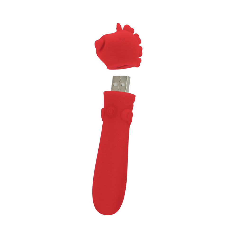 Unihorn Cupid's Beau (Red) – Silicone USB Bullet Vibrator with 10 Speeds > Sex Toys For Ladies > Clitoral Vibrators and Stimulators - Tophatter Daily Deals