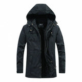 Insulating Men's Fleece Jacket - Hooded, Plush Lining, Cold Black - Tophatter Daily Deals