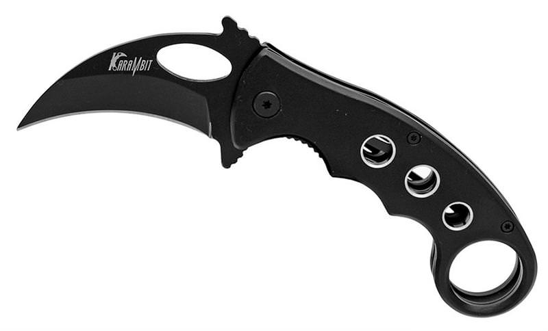 Black Handle Karambit Spring Assisted Opening Knife Collectible Weapons - Tophatter Daily Deals