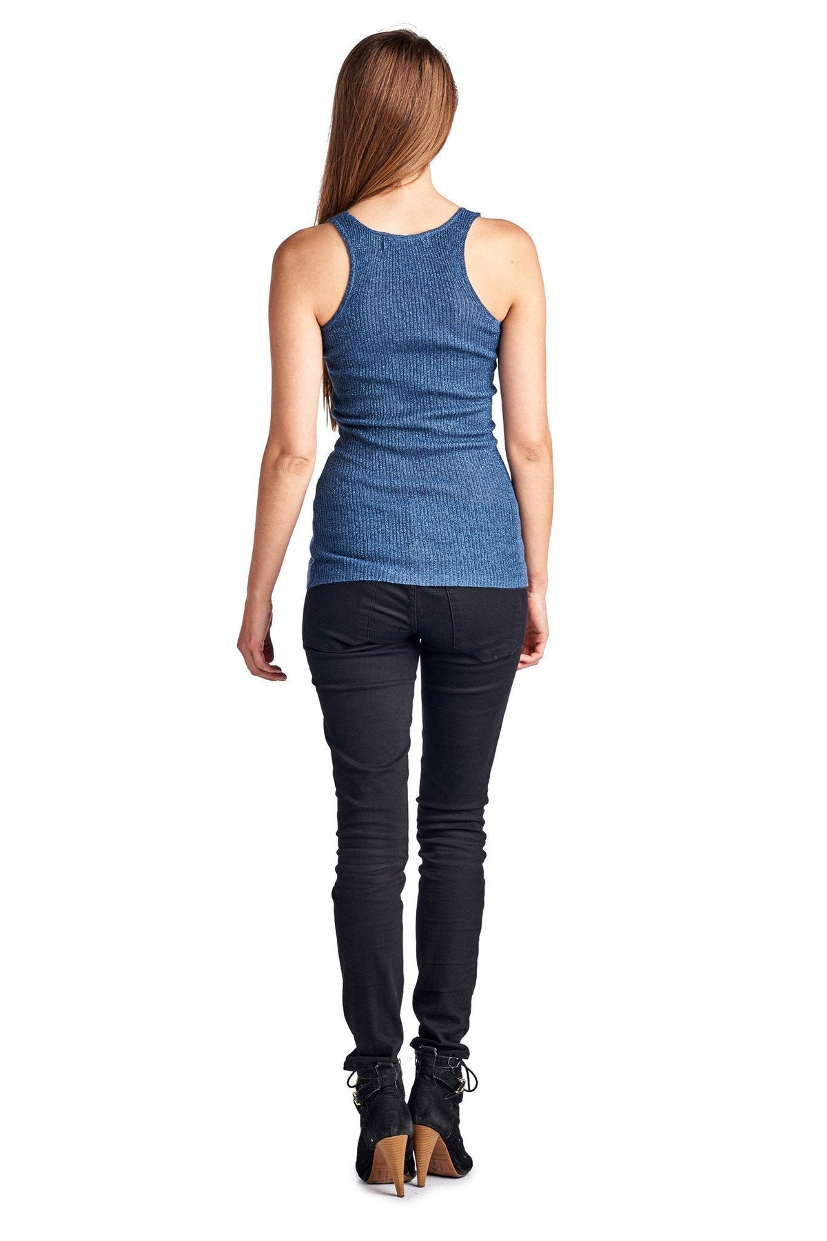 Women's Henley Tank with Lurex Thread Tanks - Tophatter Daily Deals