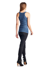 Women's Henley Tank with Lurex Thread Tanks - Tophatter Daily Deals