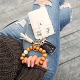 Leopard Beaded Key Ring Wallet Bracelet Handbags & Wallets - Tophatter Daily Deals