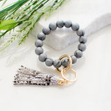 Silicone Key Ring Bracelet Gray Bracelets - Tophatter Daily Deals