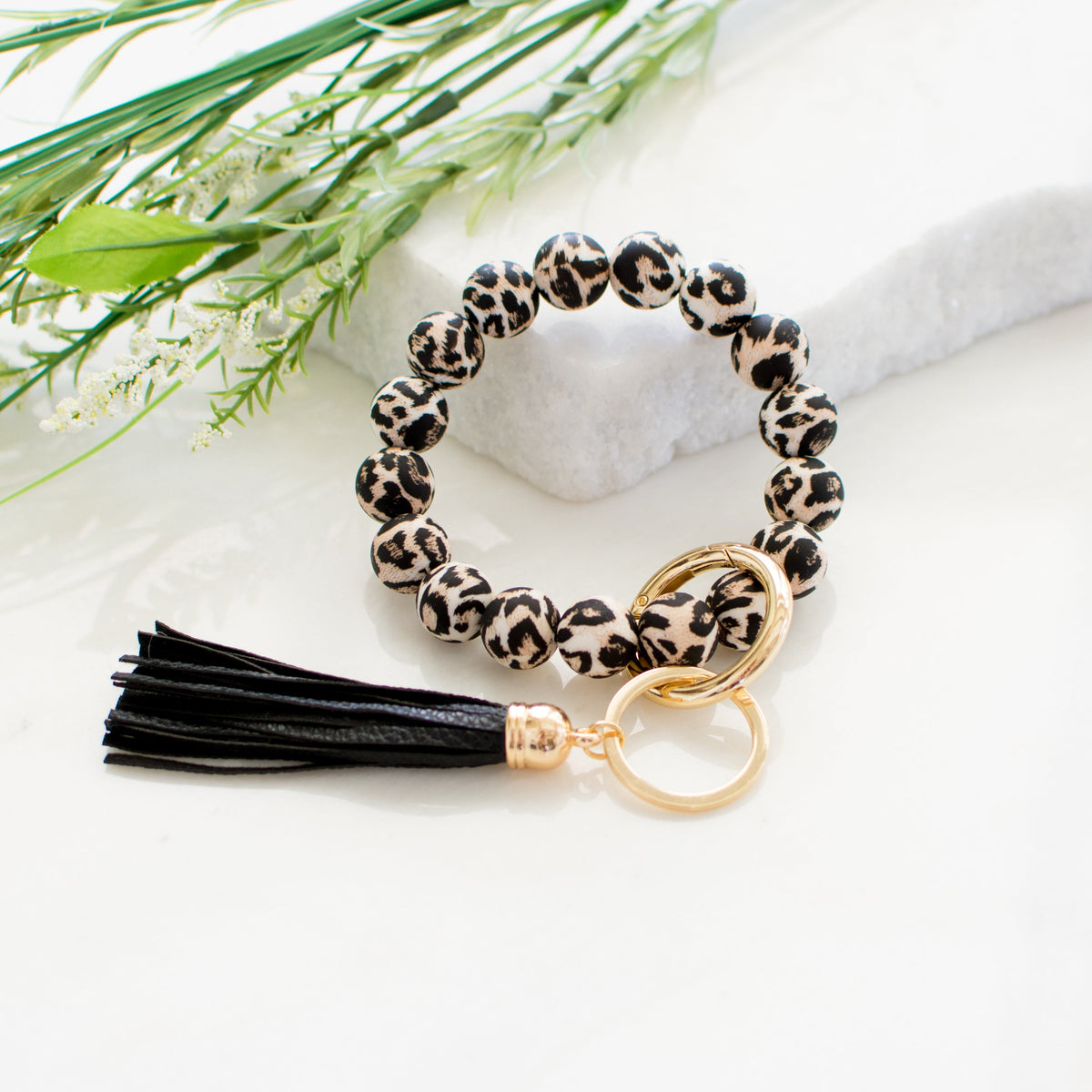 Silicone Key Ring Bracelet Leopard Bracelets - Tophatter Daily Deals
