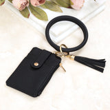 Key Ring ID Wallet Zip Bracelet Black Handbags & Wallets - Tophatter Daily Deals