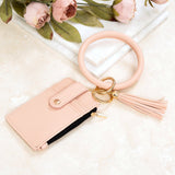 Key Ring ID Wallet Zip Bracelet Blush Handbags & Wallets - Tophatter Daily Deals
