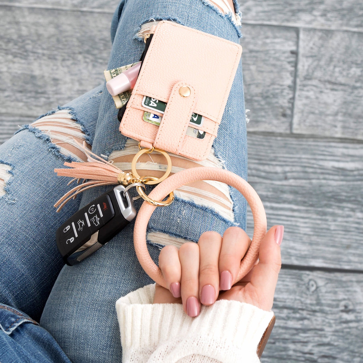 Key Ring ID Wallet Zip Bracelet Handbags & Wallets - Tophatter Daily Deals