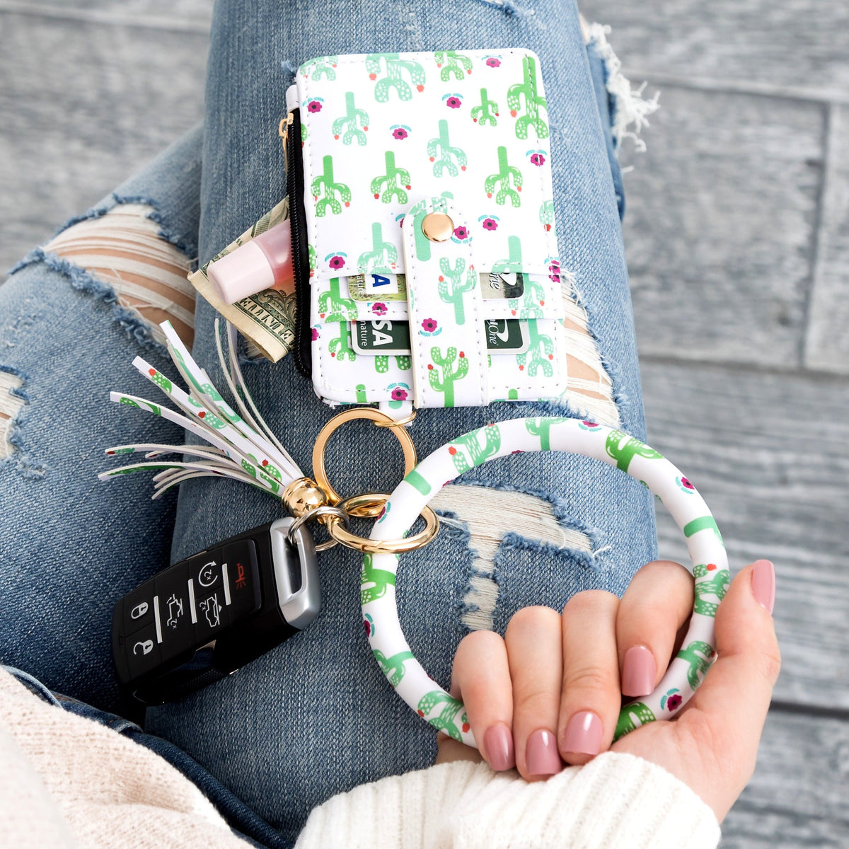 Key Ring ID Wallet Zip Bracelet Handbags & Wallets - Tophatter Daily Deals
