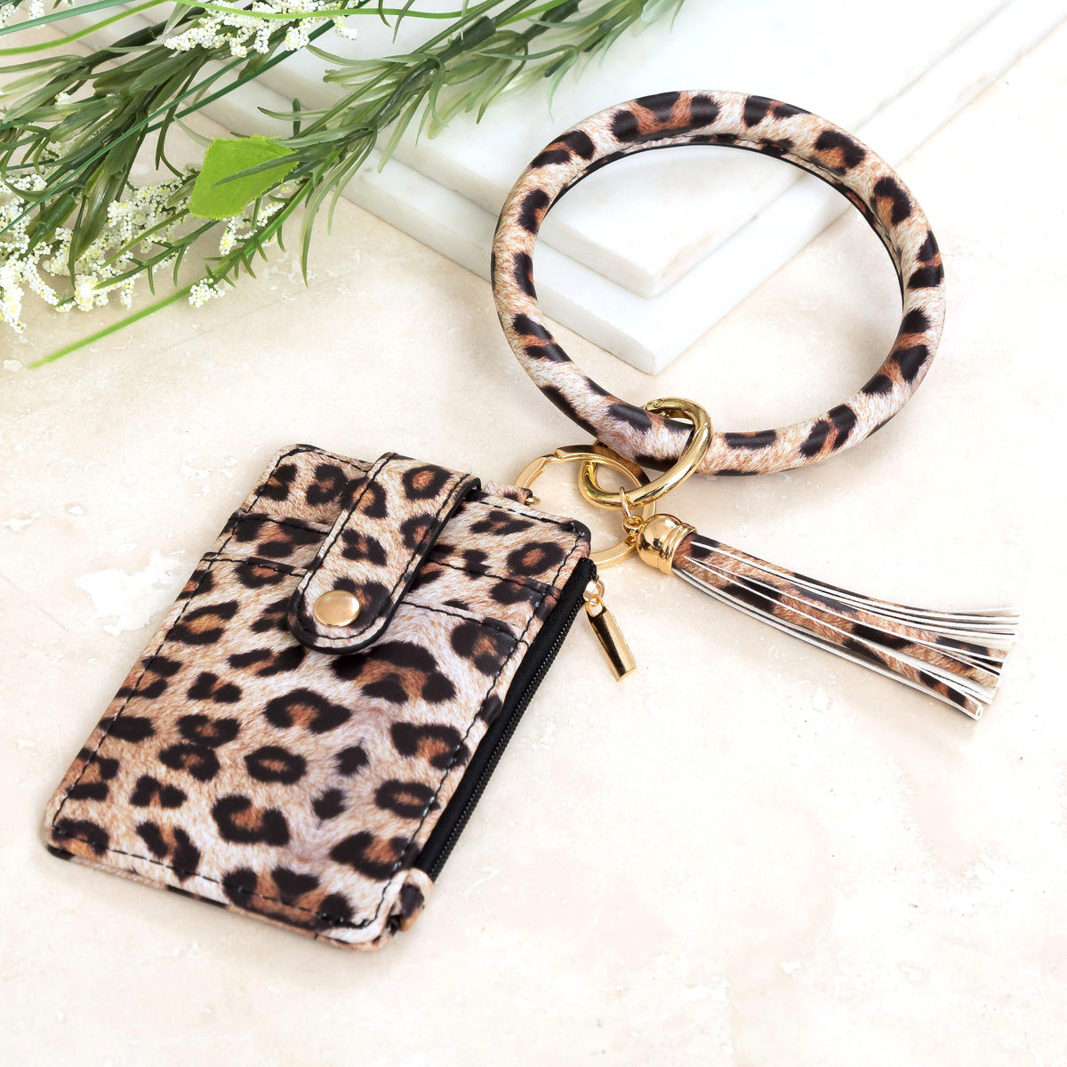 Key Ring ID Wallet Zip Bracelet Leopard Handbags & Wallets - Tophatter Daily Deals