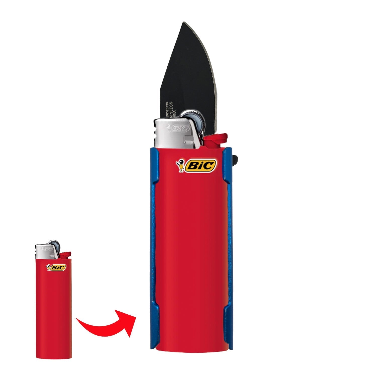 Lighter Holder and Spring Assisted Pocket Knife - Tophatter Daily Deals