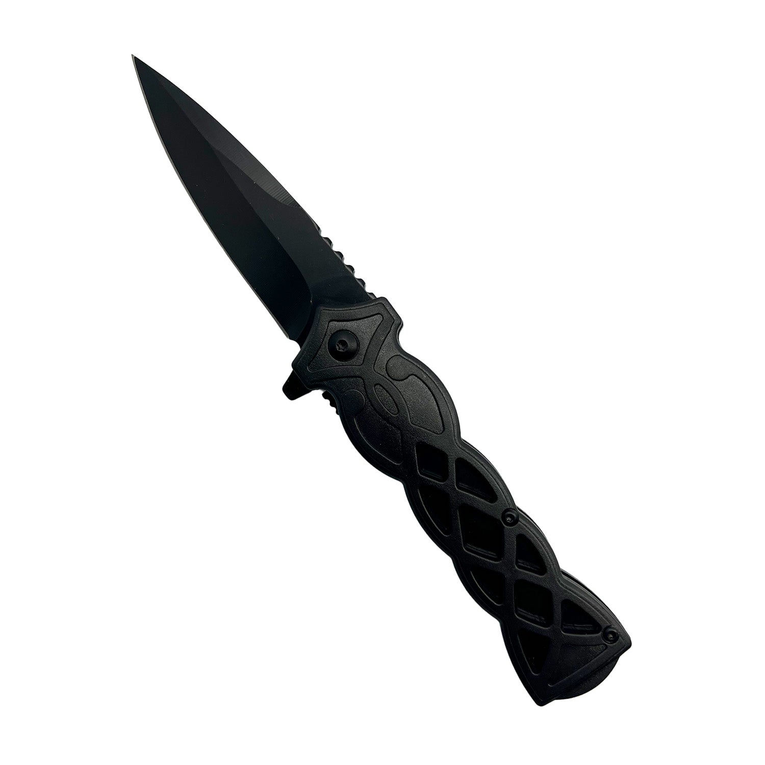 3.75" Weave Pattern Knife With ABS Handle Black - Tophatter Daily Deals
