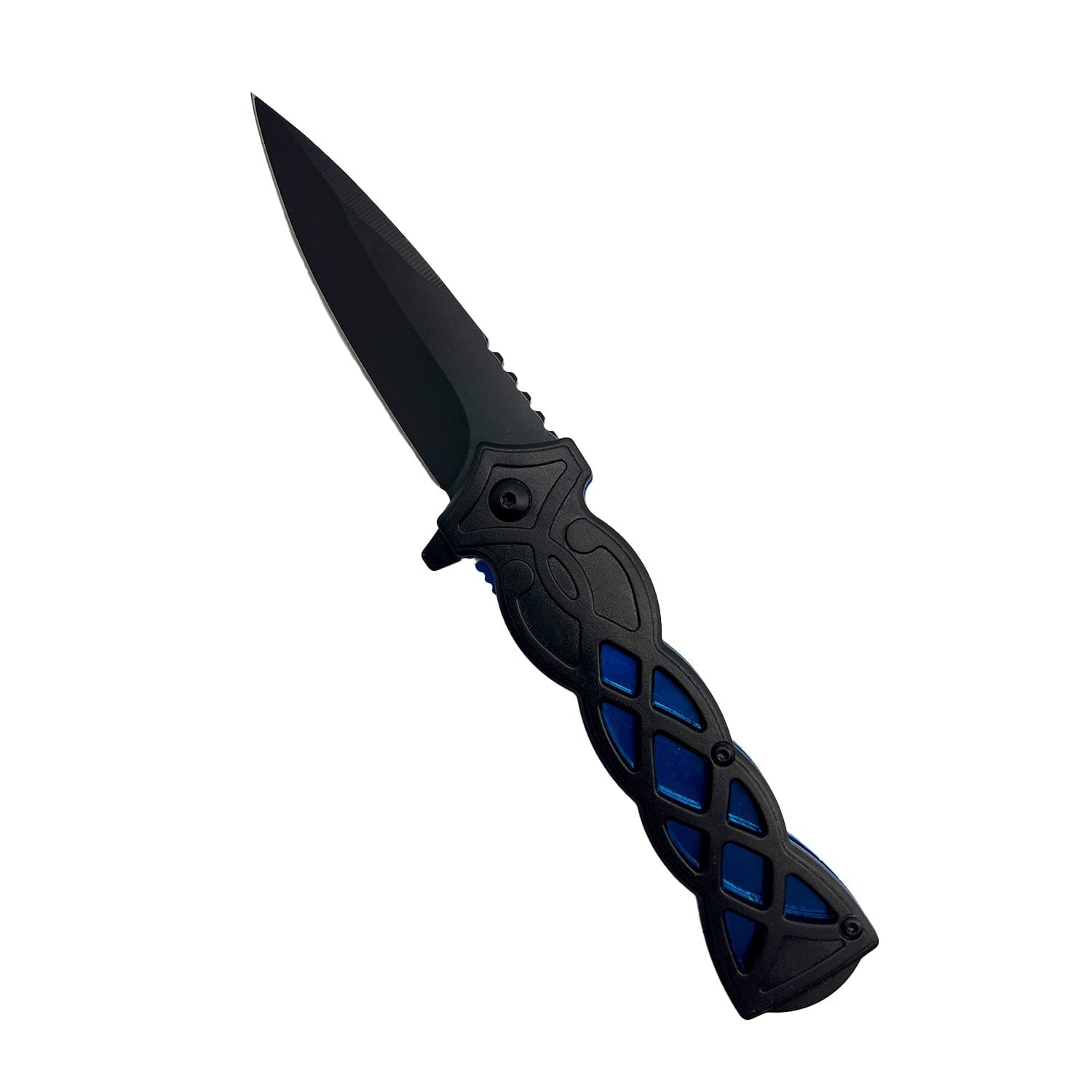 3.75" Weave Pattern Knife With ABS Handle Blue - Tophatter Daily Deals