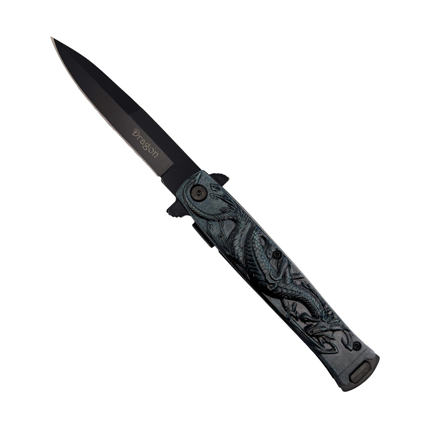 4" Black Dragon Knife with ABS Handle Black - Tophatter Daily Deals