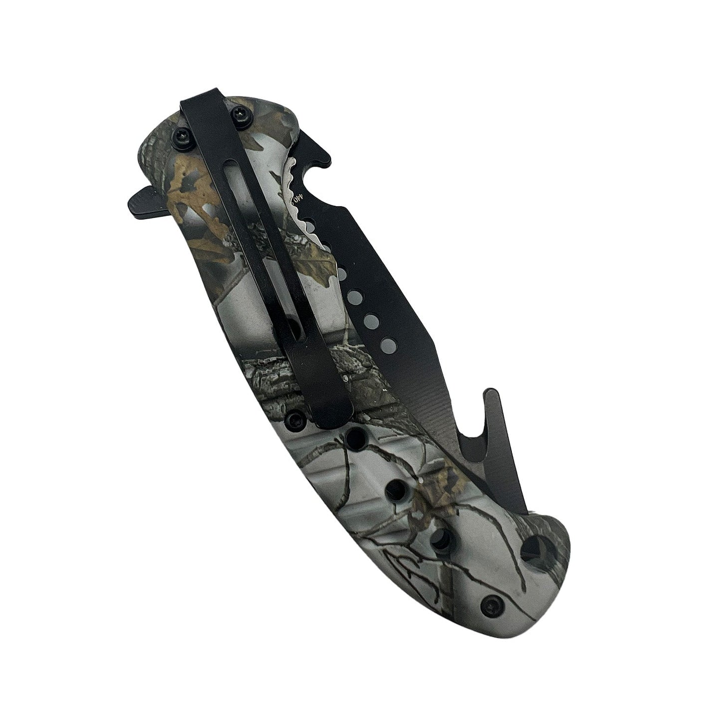 8.75" Camo Spring Assisted Knife w/ ABS Handle Knife - Tophatter Daily Deals