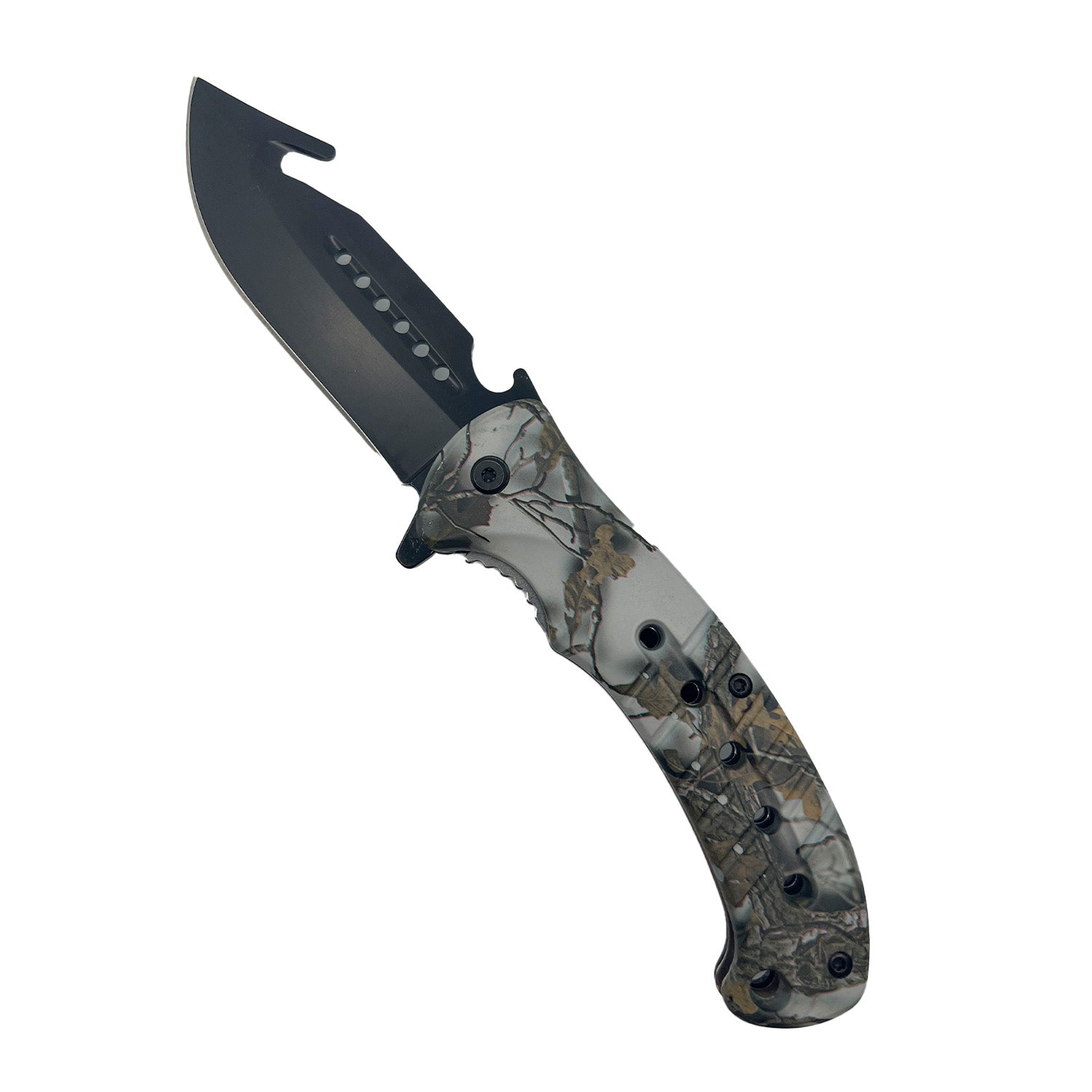 8.75" Camo Spring Assisted Knife w/ ABS Handle Knife - Tophatter Daily Deals