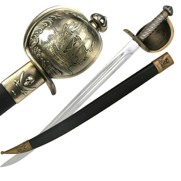 Pirate Cutlass Sword Ship Hilt With Scabbard - Tophatter's Inc. Weapons Store Online Collectible Weapons - Tophatter Daily Deals