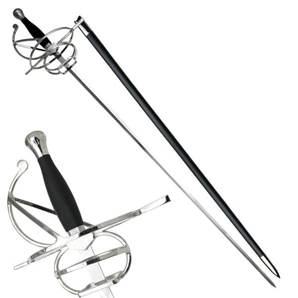 Medieval Renaissance Leather Hilt Rapier Sword Collectible Weapons - Tophatter Daily Deals